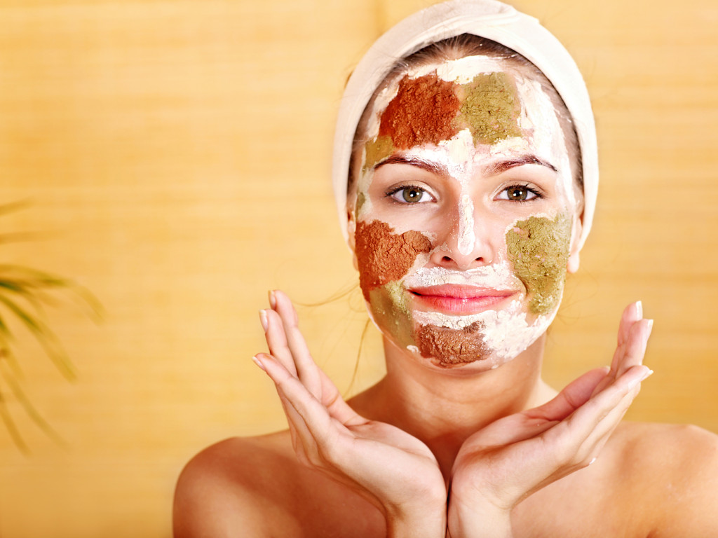 Natural homemade clay  facial masks at home .